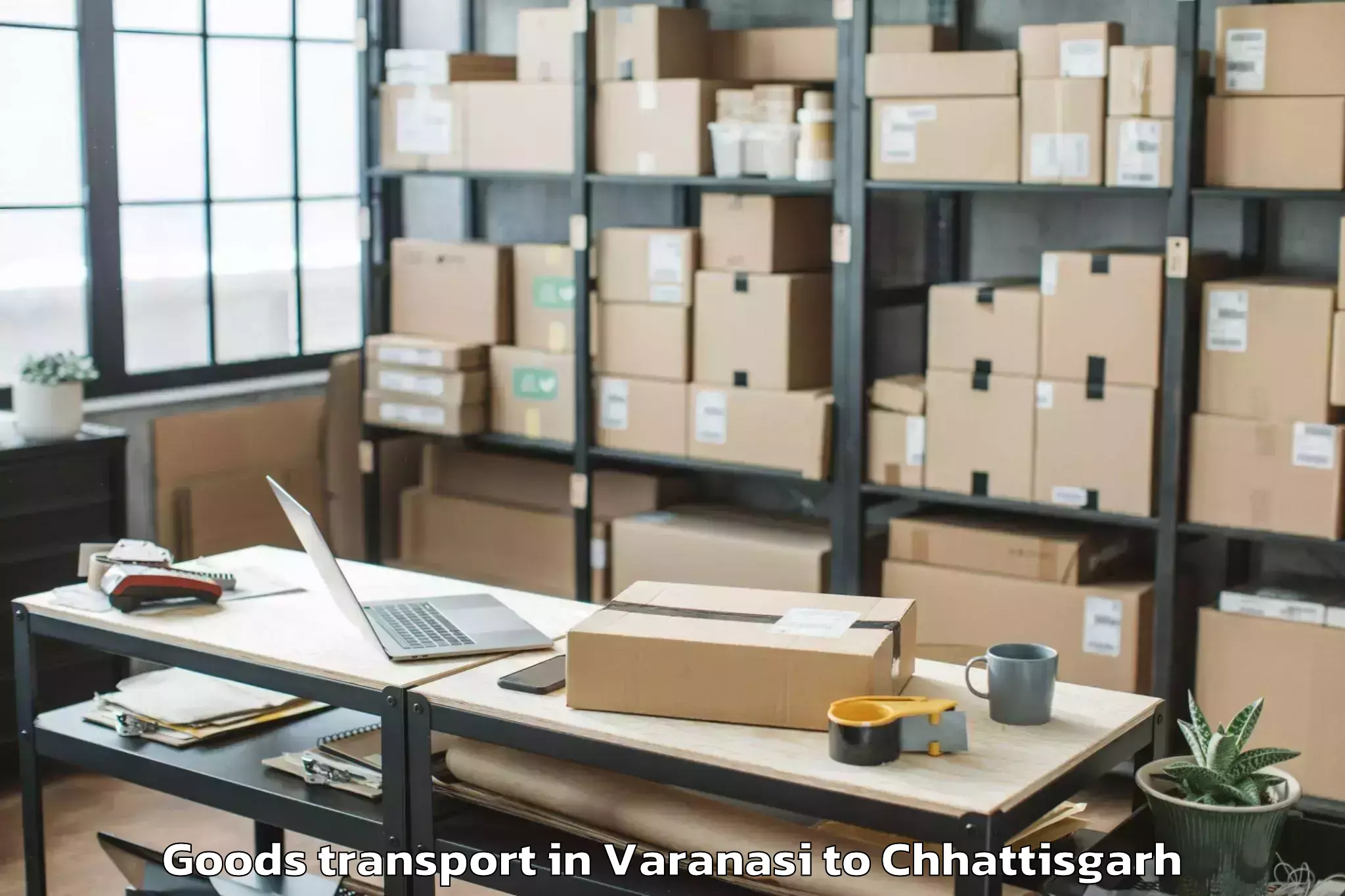 Varanasi to Khairagarh Goods Transport Booking